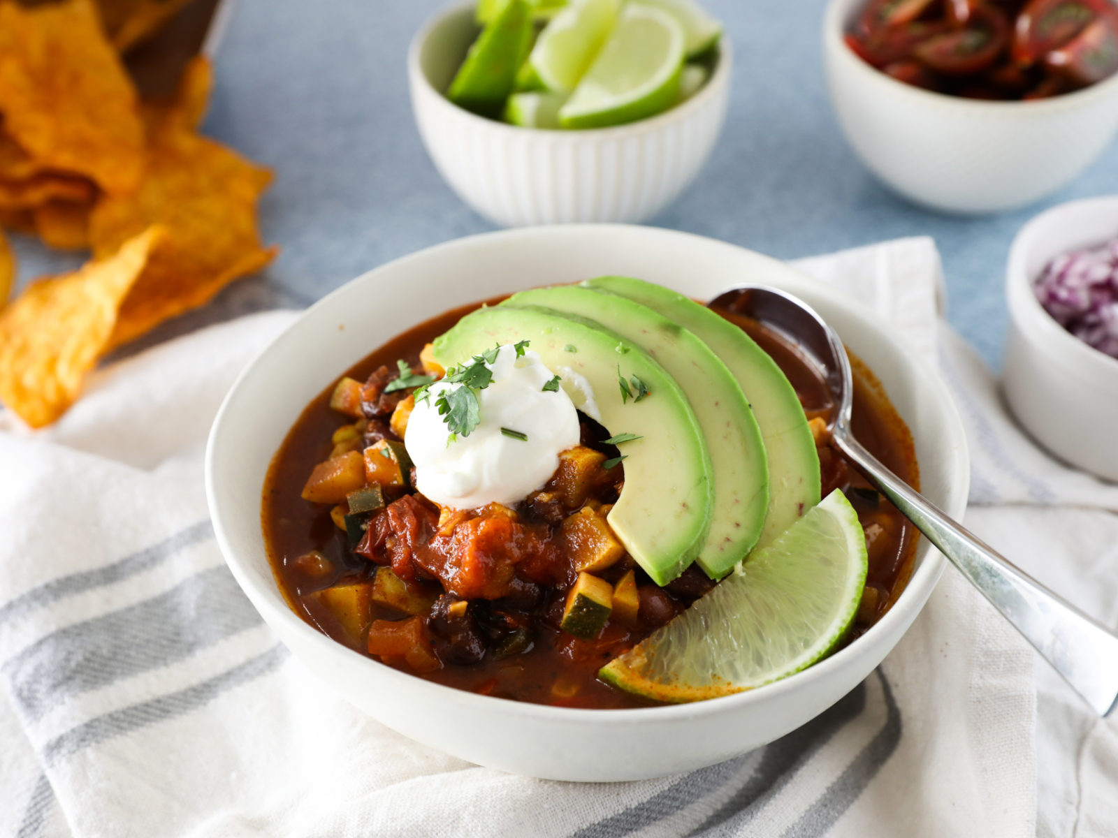 Vegetable Chili with Peppers, Squash and Black Beans