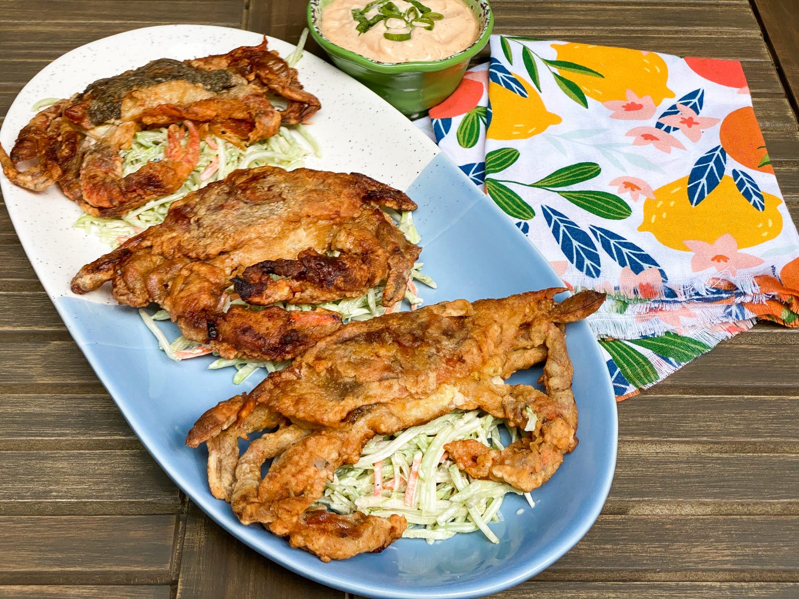 Pan-Fried Soft Shell Crabs with Sweet and Spicy Mayo