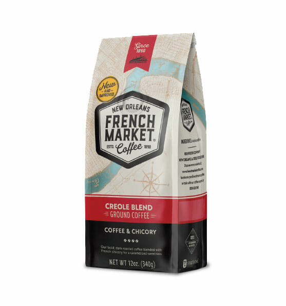 French Market Creole Blend Coffee & Chicory Dark Roast Red Bag 12 oz. Reily Products