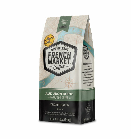 French Market Coffee Blend Dark Roast Decaf Green Bag 11 Oz.