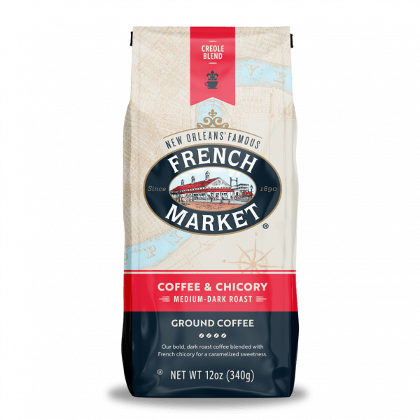 French Market Coffee & Chicory Creole Blend Medium Dark Roast 12oz