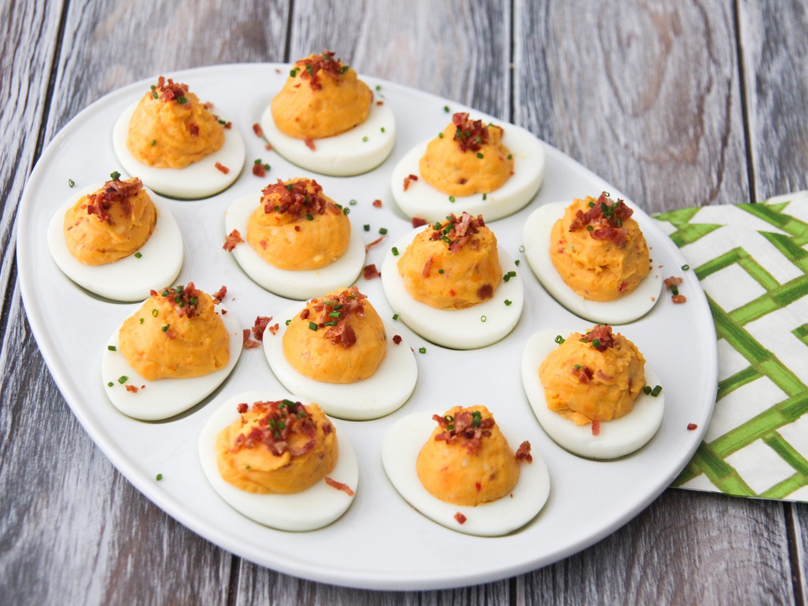 Bacon and Pimento Cheese Deviled Eggs