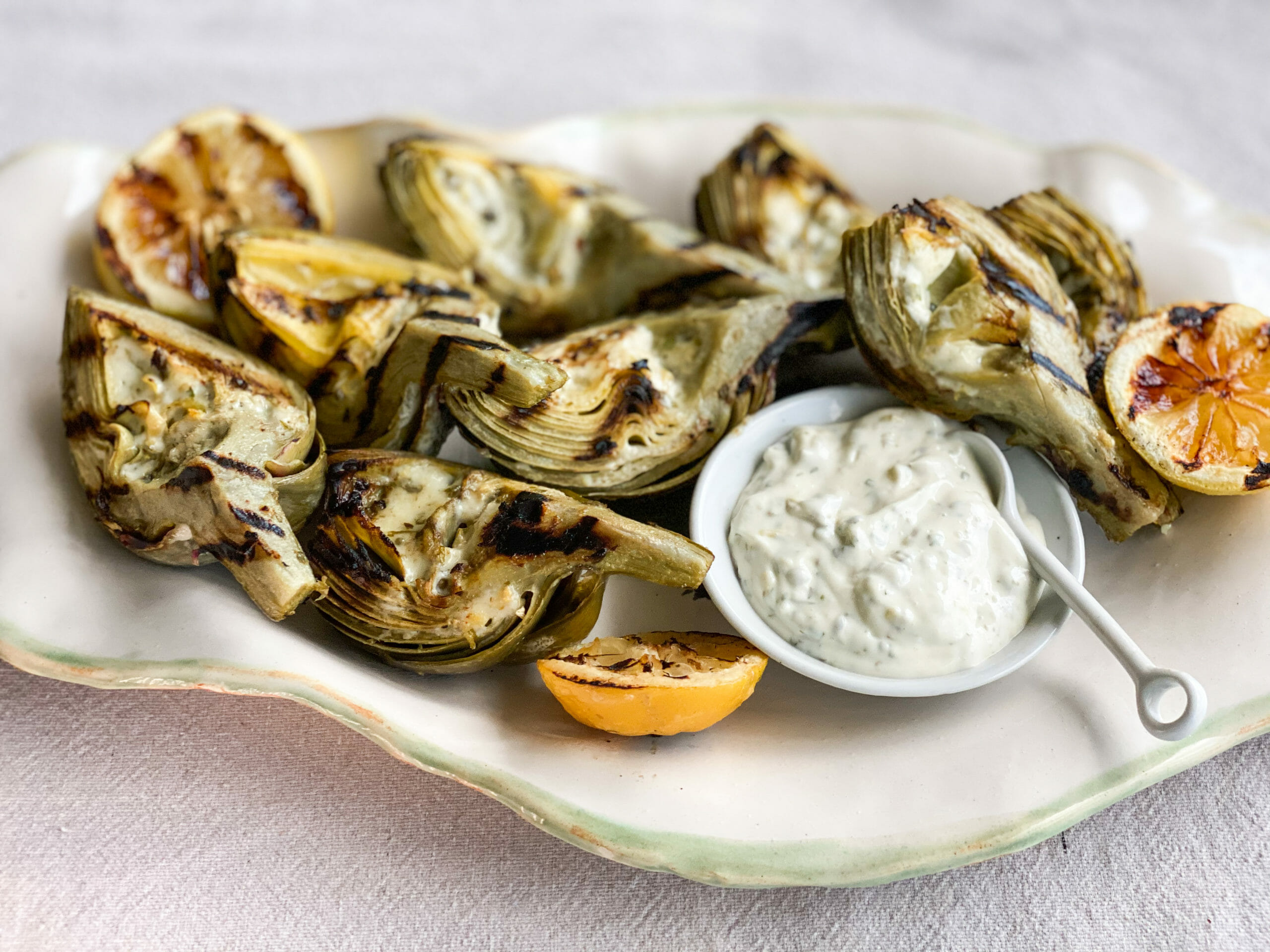 Grilled Artichokes With Lemon Caper Aioli 2 Scaled 3
