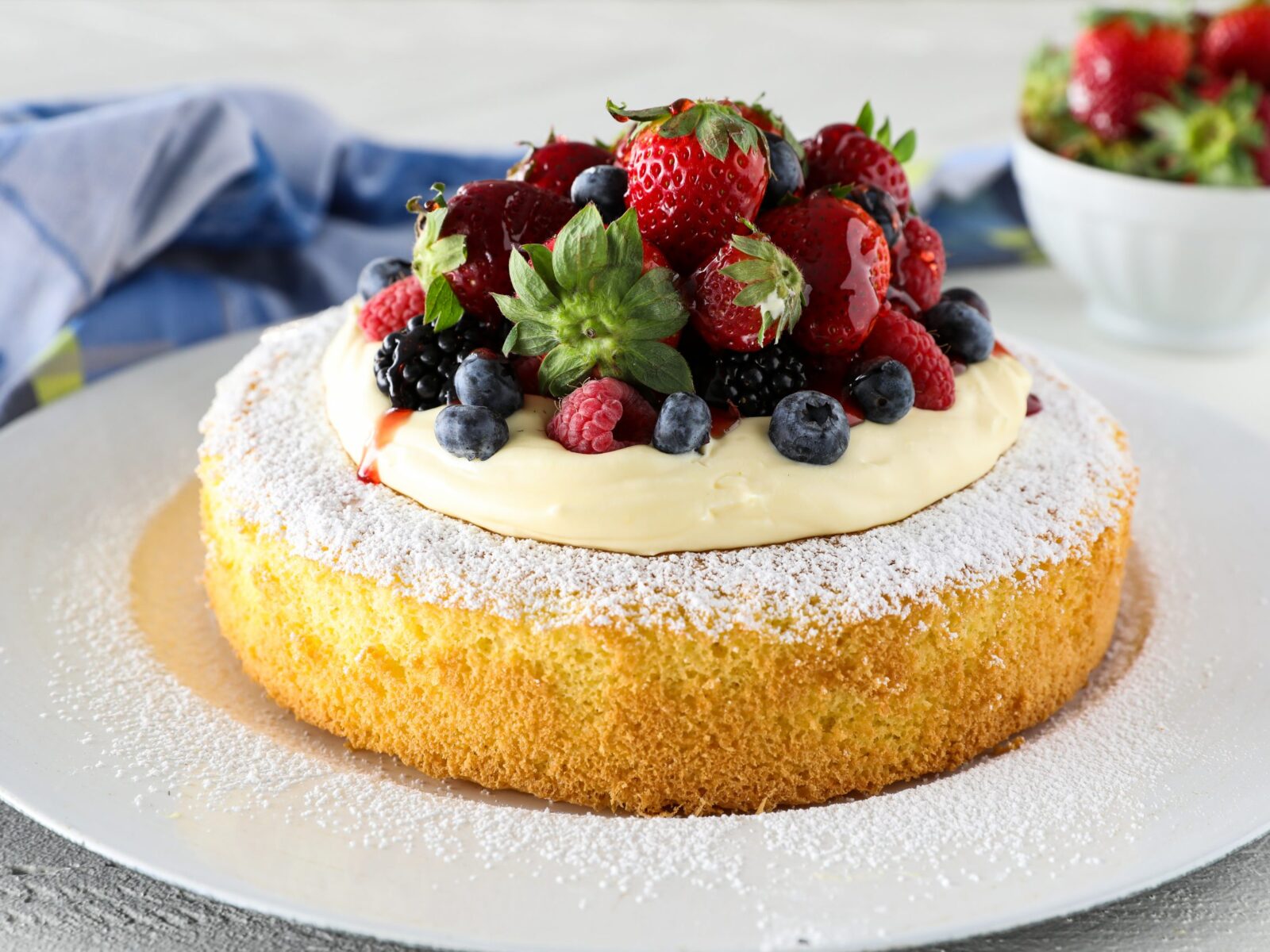 Classic Genoise with Lemon Curd Mousse and Fresh Berries