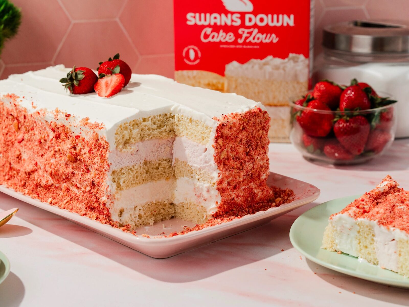 Strawberry Crunch Ice Cream Cake