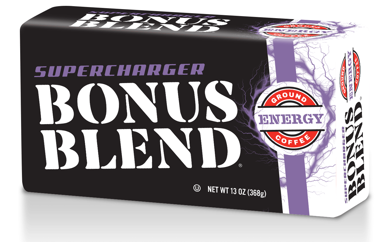 Bonus Blend Supercharger Energy Blend Ground Coffee 13oz. - Reily
