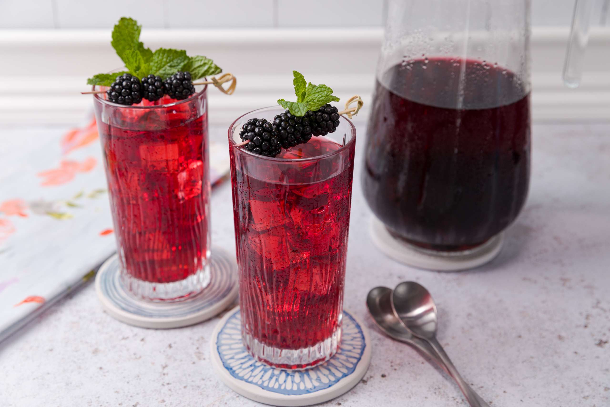 Blackberry Mint Hibiscus Iced Tea Recipe Reily Products