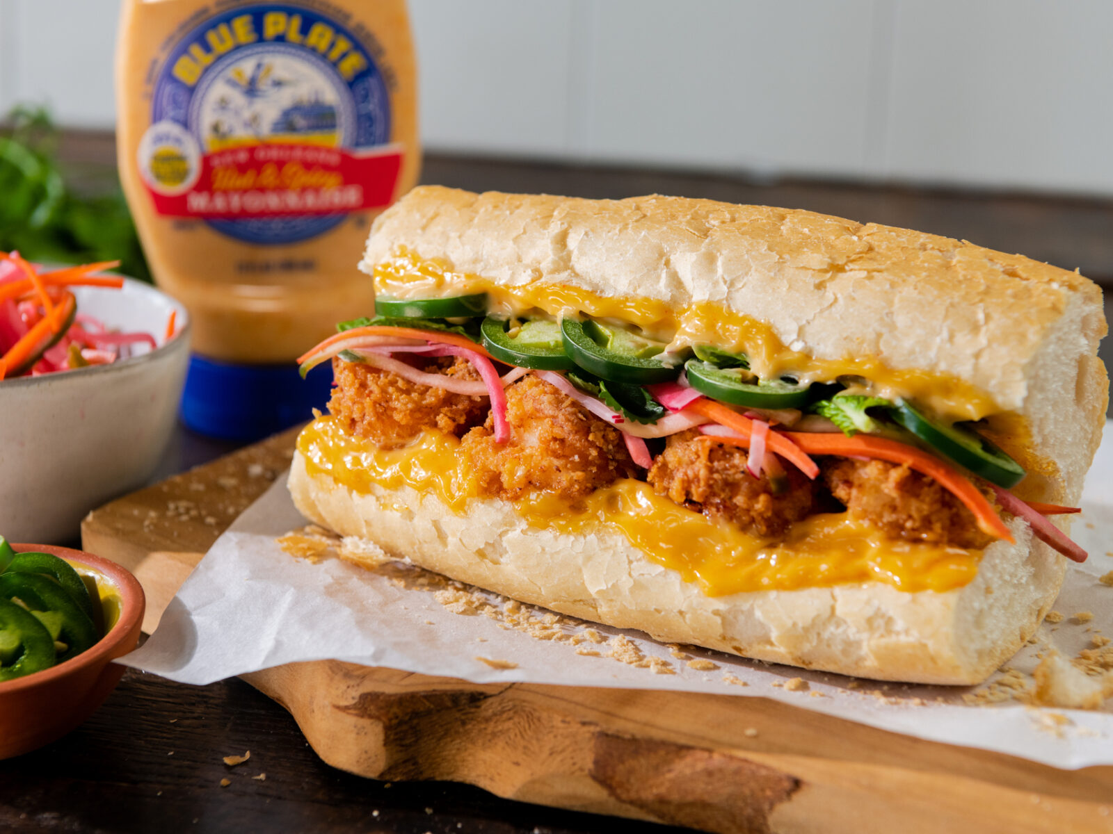 Spicy Fried Shrimp Banh Mi (Po-Boy)