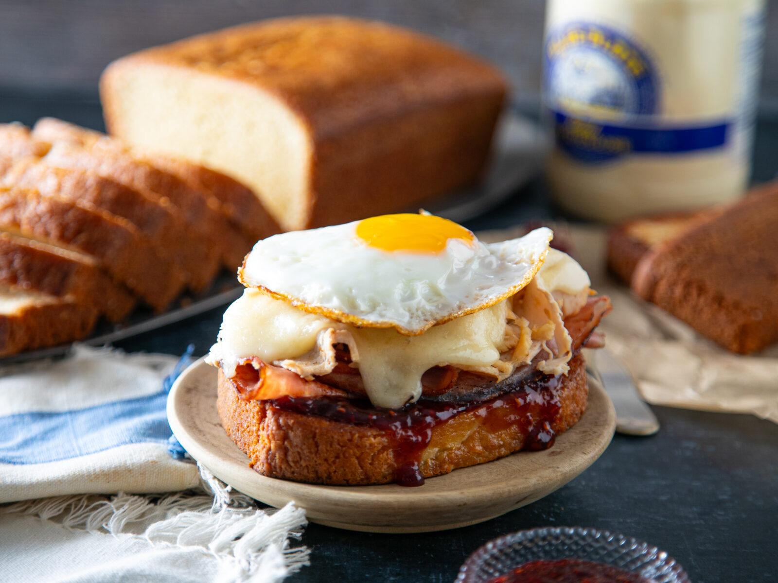 Breakfast Monte Cristo with Blue Plate Mayo Pound Cake